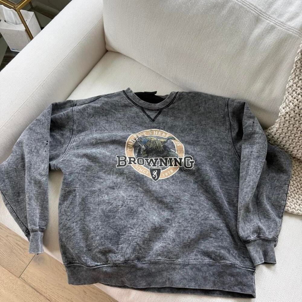 Gray vintage browning crewneck sweatshirt